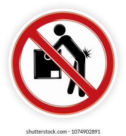 Vector and illustration graphic style,Do Not Lift Prohibition Symbol,White Circle Warning icon on background,Attracting attention Security First sign,Idea for presentation,EPS10.