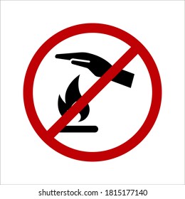 Vector and illustration graphic style,Do Not Touch Hot Surface Symbol. Circle Warning Dangerous icon on white background. color editable