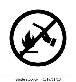 Vektorgrafik- und Illustrationsstil, Hot Surface Symbol nicht berühren. Circle Warning Dangerous Symbol auf weißem Hintergrund. farbeditierbar
