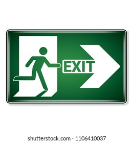 Vector , illustration graphic style,Emergency Exit Symbol, Isolated on white background,Attracting attention Security First sign, EPS10.