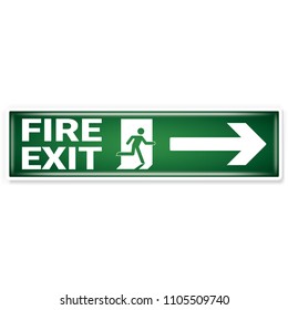 Vector and illustration graphic style,Emergency Fire Exit Symbol, Isolated on white background,Attracting attention Security First sign,Idea for presentation EPS10.