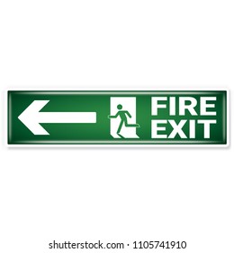 Vector and illustration graphic style,Emergency Fire Exit Symbol,Isolated on white background,Attracting attention Security First sign,Idea for presentation EPS10.