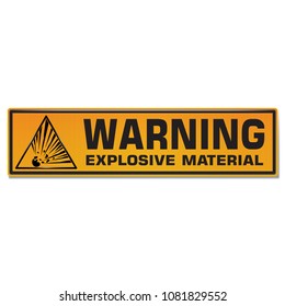 Vector and illustration graphic style,Explosive Material Hazard Symbol,Yellow rectangle Warning Dangerous icon on white background,Attracting attention Security First sign,Idea for presentation EPS10.