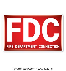 Vector and illustration graphic style,Fire Department connection Symbol, label isolated icon on white background, Attracting attention Security First sign, Idea for presentation EPS 10.