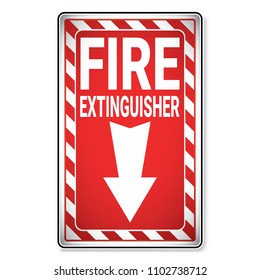 Vector and illustration graphic style,Fire Extinguisher Symbol,label icon on white background, Attracting attention Security First sign, Idea for presentation EPS 10.