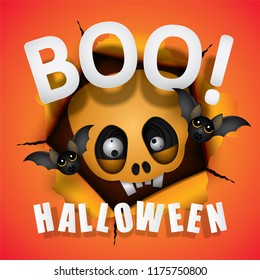 Vector, illustration graphic style,Happy Halloween Party,skull monster characters.