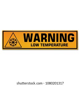 Vector and illustration graphic style,Low Temperature Hazard Symbol,Yellow rectangle Warning Dangerous icon on white background,Attracting attention Security First sign,Idea for presentation EPS10.