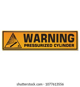 Vector and illustration graphic style,Pressurized Cylinder Hazard symbol,Yellow rectangle Warning Dangerous icon on white background,Attracting attention Security First sign,Idea for presentation, EPS