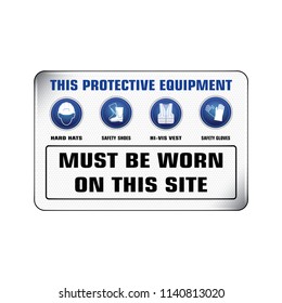 Vector and Illustration graphic style,Protective Equipment Safety Symbols,Warning Dangerous icon on white background,Attracting attention Security First sign,Idea for presentation,EPS 10