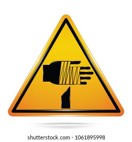 Vector and illustration of graphic style,Sharp Element Warning symbol,Yellow triangle  Dangerous icon on white background,Attracting attention Security First sign,Idea for presentation,EPS10.