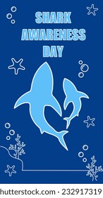 Vector illustration graphic templater for celebration of shark awareness day, environment, nature, and animal life