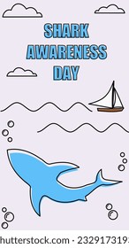 Vector illustration graphic templater for celebration of shark awareness day, environment, nature, and animal life