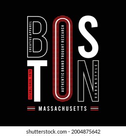 Vector illustration of graphic text, BOSTON, perfect for the design of t-shirts, clothes, hoodies, etc