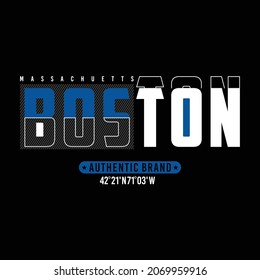 Vector illustration of graphic text, BOSTON, perfect for the design of t-shirts, clothes, hoodies, etc