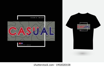Vektorgrafik des grafischen Textes, CASUAL. geeignet für die Gestaltung von T-Shirts, Hemden, Hoodies usw.