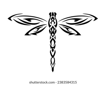 vector illustration graphic tribal art design dragonfly for tattoo symbol