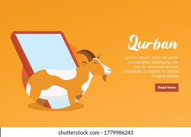 Vektorgrafik von Ui/Ux Online Qurban. Ziegenvektor. Perfekt für UI/UX Design
