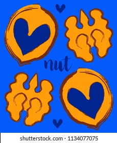 
Vector illustration graphic Walnut. Element for butter brand composition. 