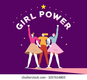 Vector Illustration Graphic Of Women, Girls, Power, Strong, Strength