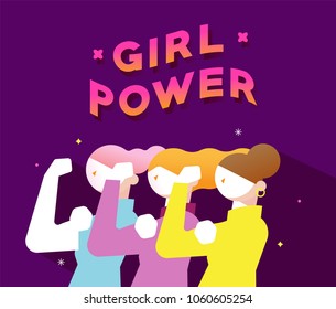 vector illustration graphic of women, girls, power, strong, strength