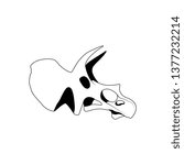 Vector illustration of graphical triceratops skull