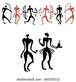 Vector illustration - graphically drawn imitation rock art

