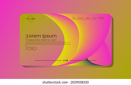 Vector illustration Graphics of an abstract website design background with a modern gradient blue, yellow and pink color scheme. Perfect to use for landing pages, websites, banners, posters, events.