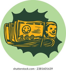 Vector illustration graphics of funny clown money  is good for sticker , merch and will make you cooler