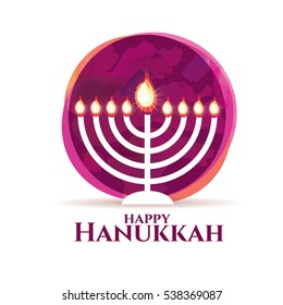 vector illustration. Graphics for Happy Hanukkah holiday 26th December. vector Hanukkah candlesticks. graphic design for brochures, flyers, booklets.