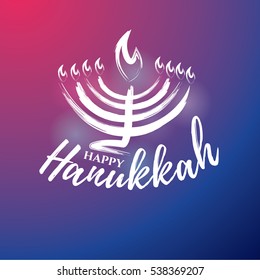 vector illustration. Graphics for Happy Hanukkah holiday 26th December. vector Hanukkah candlesticks. graphic design for brochures, flyers, booklets.