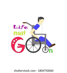 vector illustration graphics of physically disabled. Even though they have shortcomings, they are still enthusiastic and don't give up on living like normal people because life must go on.