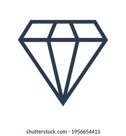 Ilustración vectorial de gráficos, icono simple de diamante con contorno negro. Ideal para los activos gráficos de joyería de negocios, así como para el diseño web, interfaz de usuario, banners y folletos. diseño sencillo.