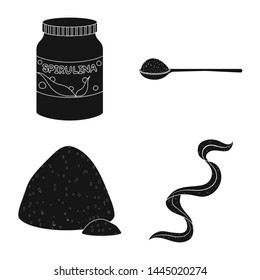Vector illustration of grass and natural icon. Set of grass and seaweed vector icon for stock.
