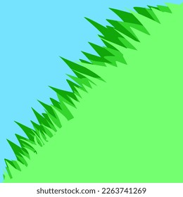 ilustración vectorial de la hierba en una llanura inclinada sobre una colina montañosa. diseño plano.