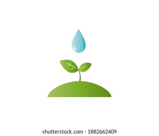 Vector illustration of grass and water. Environment .  ecology