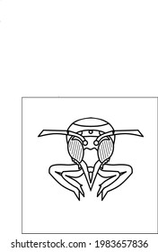 Vector illustration of a grasshopper head for a mascot or logo