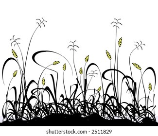 Vector illustration of a grassy meadow