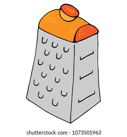 Vector illustration of a grater for vegetables. Hand drawn grater for cheese.