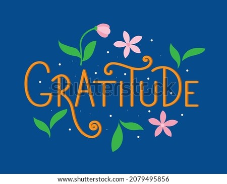 Vector illustration of Gratitude text for website, label, banner, clothing, packaging, t-shirt, souvenir, poster, decoration, postcard. Gratitude calligraphy background. Gratitude lettering. EPS 10.