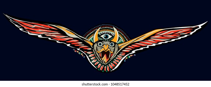 Vector illustration of grauda bird