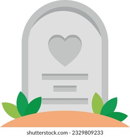 Vector illustration of grave to a loved one. Burial, funeral mortuary. Love and death.