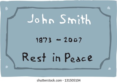 Vector illustration of grave marker