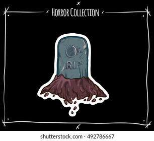 vector illustration with grave on black background