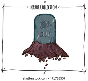 vector illustration with grave on white background