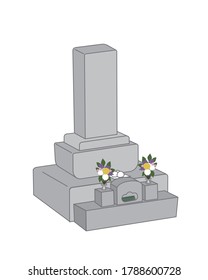 vector illustration of the grave stone