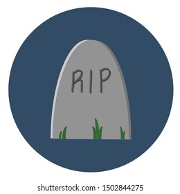 Vector illustration of a gravestone icon. Organized for easy editing.  