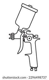 vector illustration of gravity automotive paint gun.