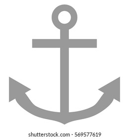 Vector Illustration of Gray Anchor Icon
