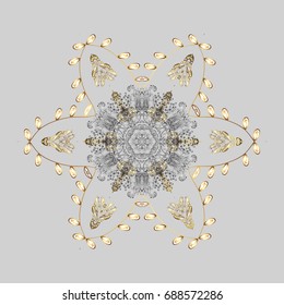 Vector illustration. A gray background with snowflakes. Vector christmas abstract gray background with cute snowflake.