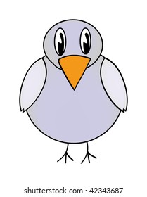 vector illustration of gray bird isolated on white background